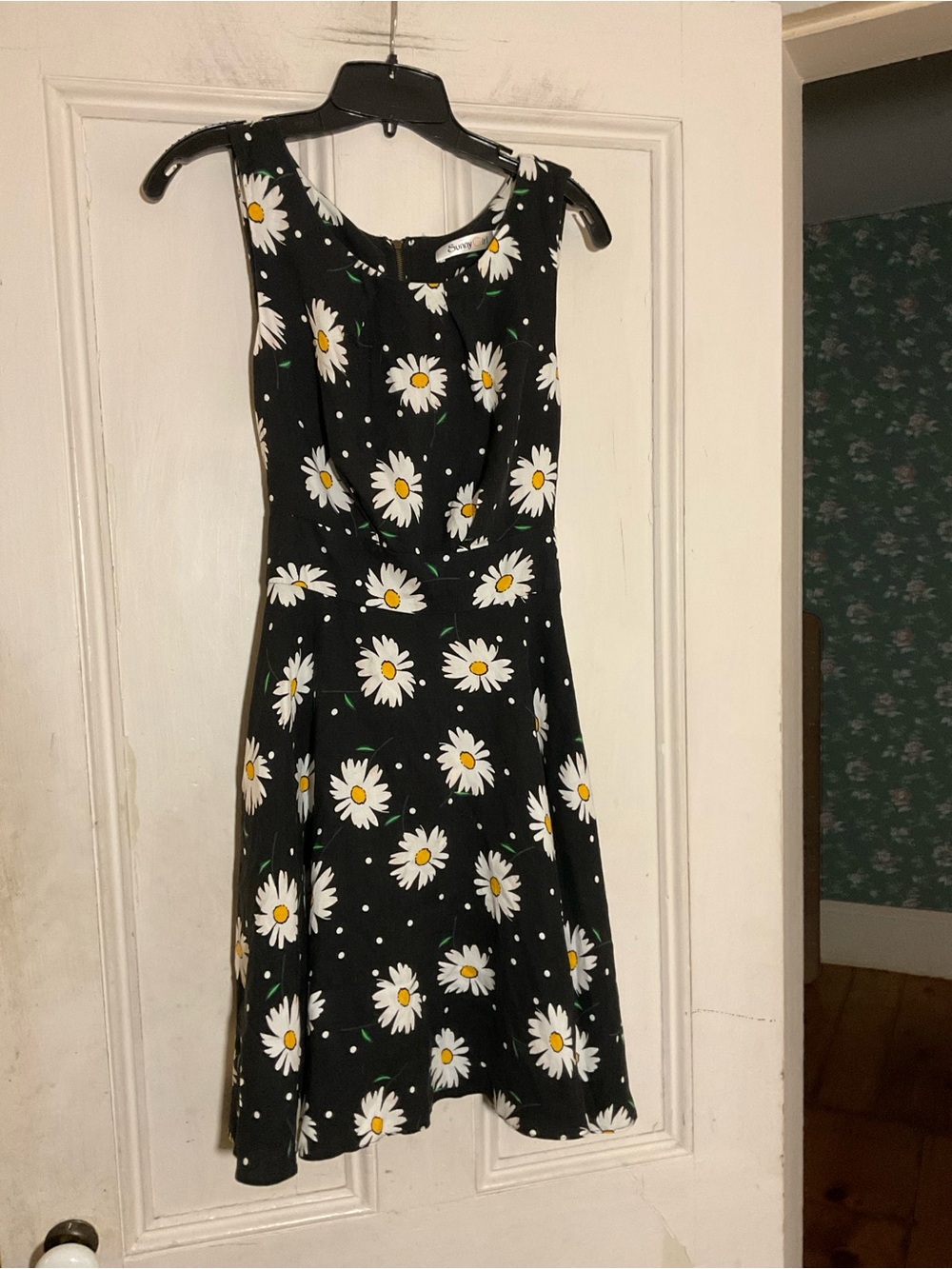 ModCloth Sunny Girl Black Daisy Print Midi Dress